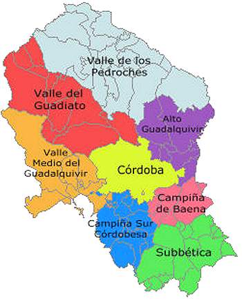 <Mapa de Córdoba y comnarcas>