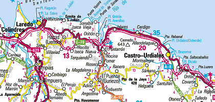Mapa zona laredo y Castro
