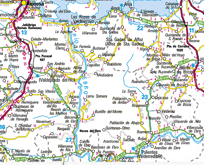 Mapa comarca de  Valderredible.