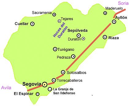 Mapa provincial de Segovia
