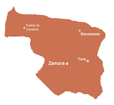 Mapa provincial de Zamora