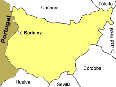 Mapa provincial de Badajoz